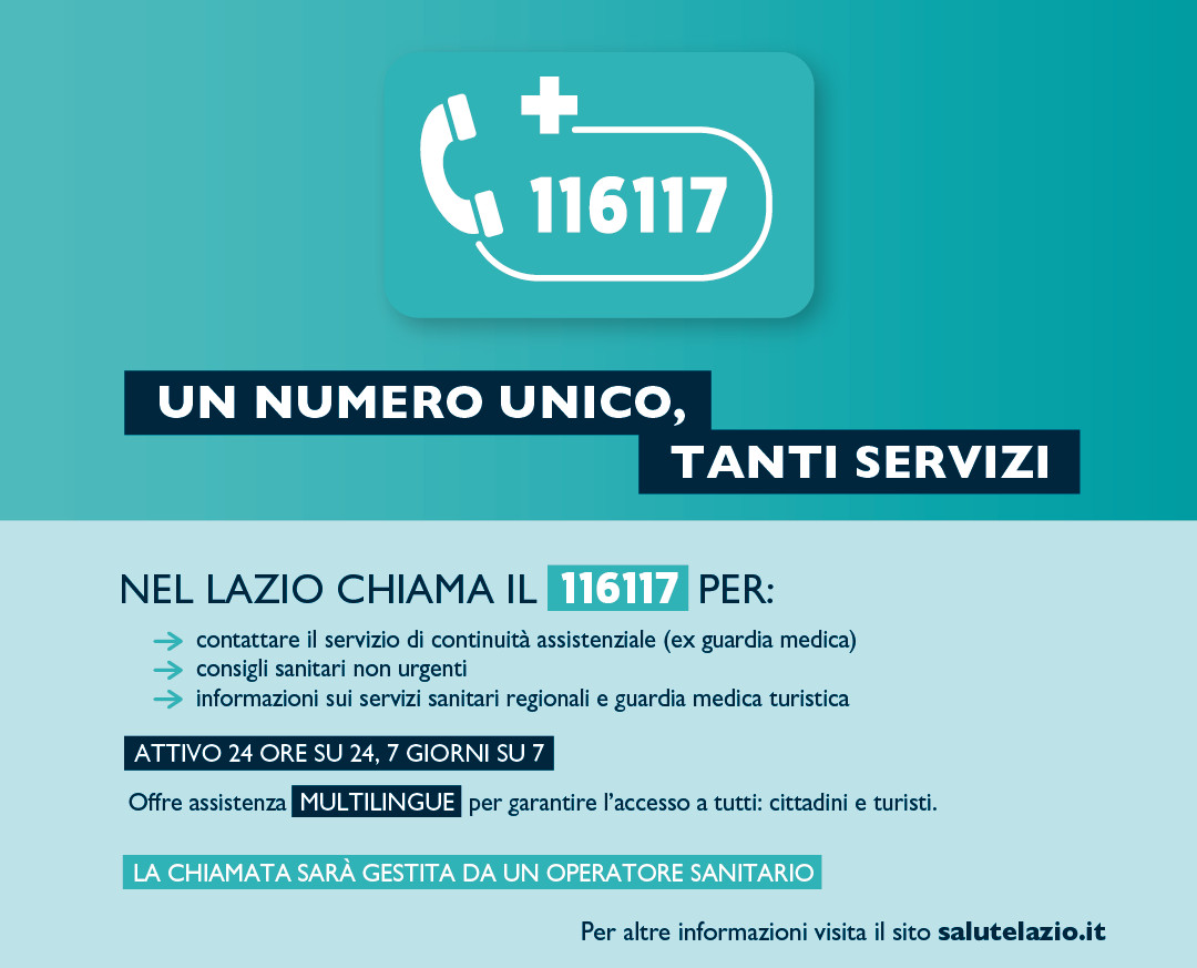 Attivo nella provincia di Viterbo il numero 116117 per la Continuità assistenziale (Guardia medica)